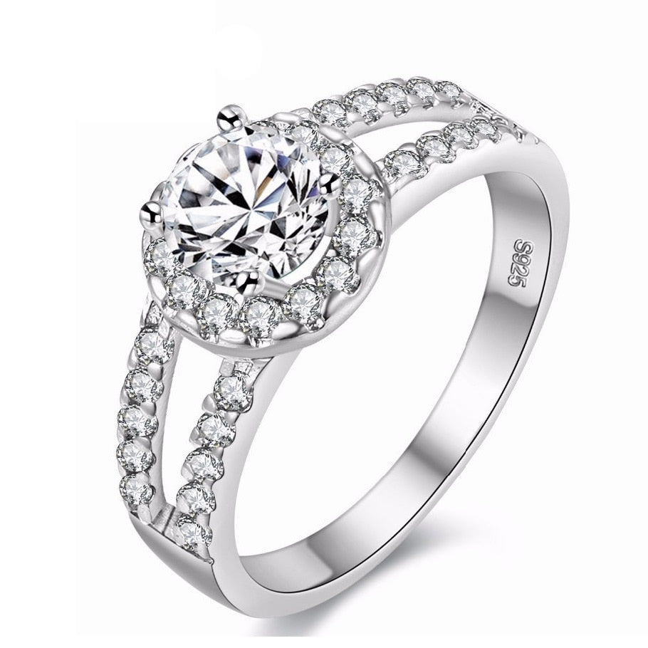 White Cubic Zirconia Solitaire Ring